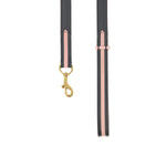 Mungo & Maud Luxury Dog & Cat Outfitters Torino Leather Dog Lead Black Pink