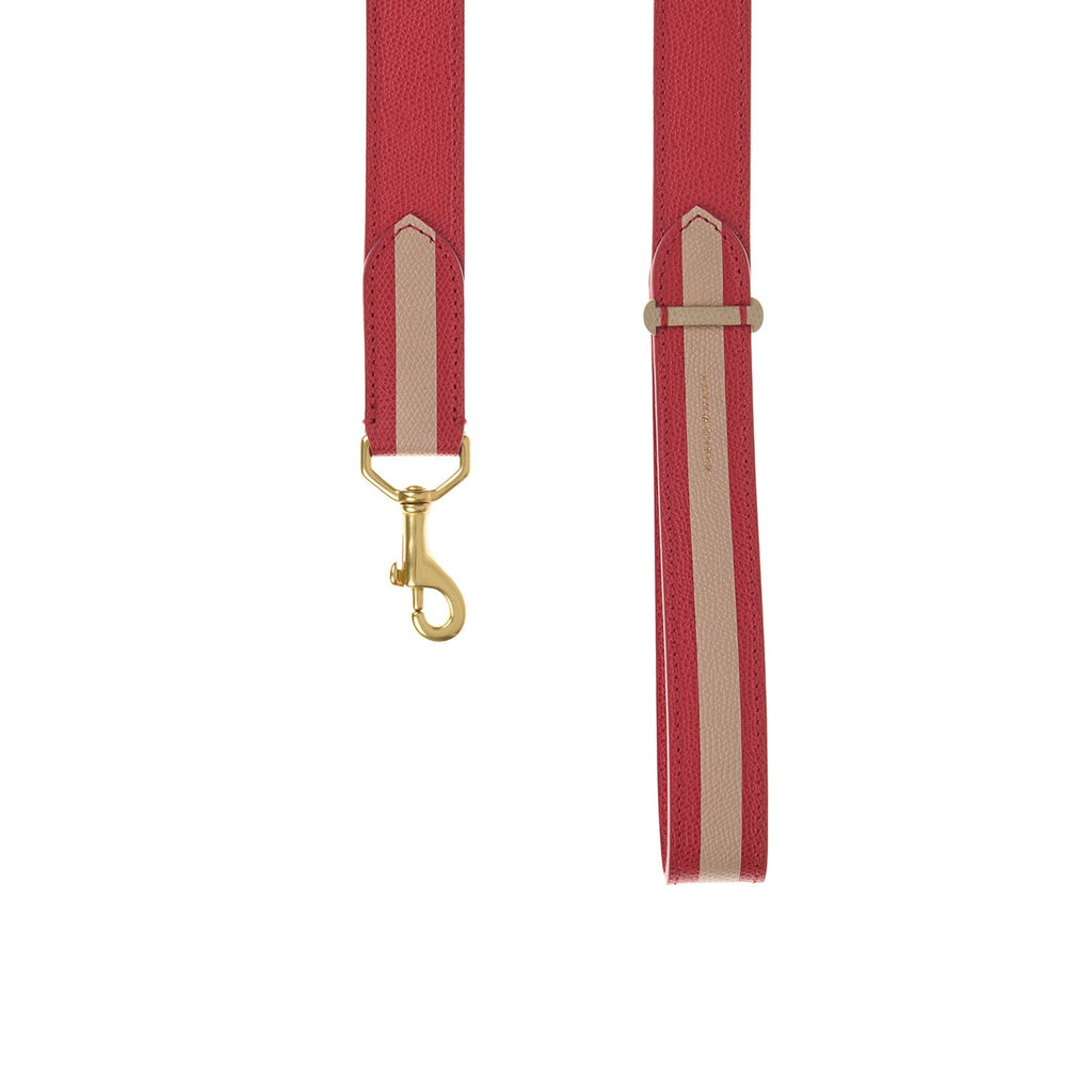 Mungo & Maud Luxury Dog & Cat Outfitters Torino Leather Lead Red Taupe