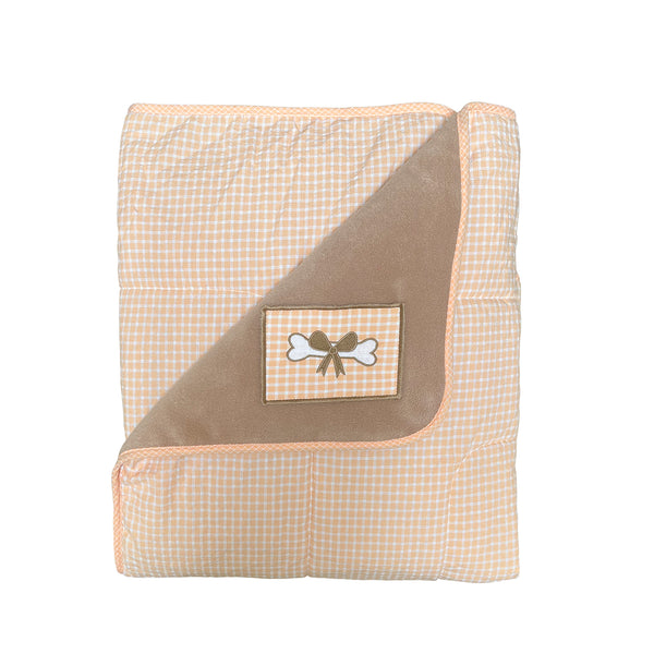 Mungo & Maud Luxury Dog & Cat Outfitters Snuggle Cotton Fleece Dog Blanket Orange Beige