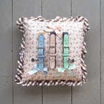 Mungo & Maud Luxury Dog & Cat Outfitters Baseball Cotton Suede Dog Collar Beige Grey