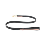 Mungo & Maud Luxury Dog & Cat Outfitters Torino Leather Dog Lead Black Pink