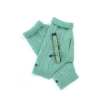 Mungo & Maud Luxury Dog & Cat Outfitters Cable Cashmere Dog Pullover Green Baseball Cotton Suede Dog Collar Green Grey