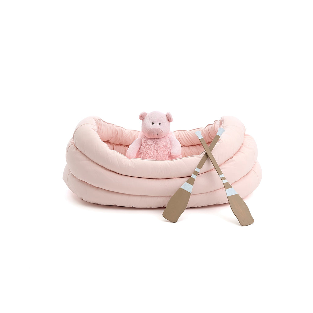 Mungo & Maud Luxury Dog & Cat Outfitters Canoe Dog Bed Pink Polly the Piglet Dog Toy