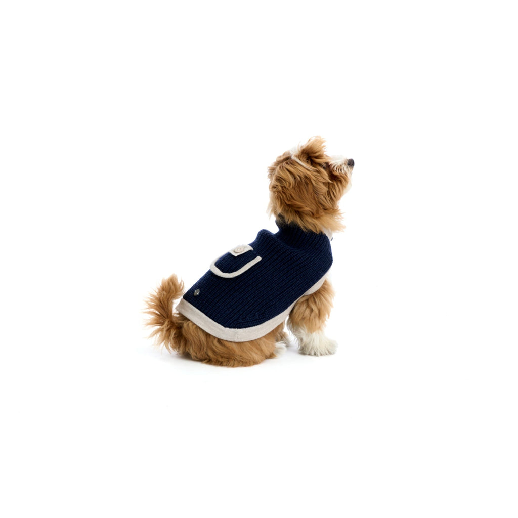 Mungo & Maud Luxury Dog & Cat Outfitters Archer Merino Dog Pullover Dark Blue