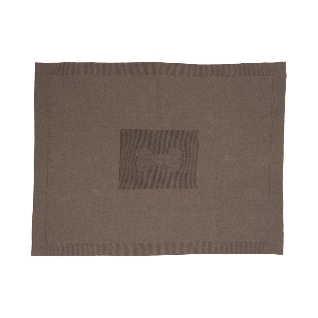 Mungo & Maud Luxury Dog & Cat Outfitters Comfort Dog Bone Blanket Cotton Cashmere Brown