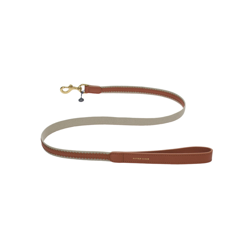 Mungo & Maud Luxury Dog & Cat Outfitters Bonbon Leather Dog Lead Brown