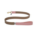 Mungo & Maud Luxury Dog & Cat Outfitters Bauhaus Leather Dog Lead Brown Pink