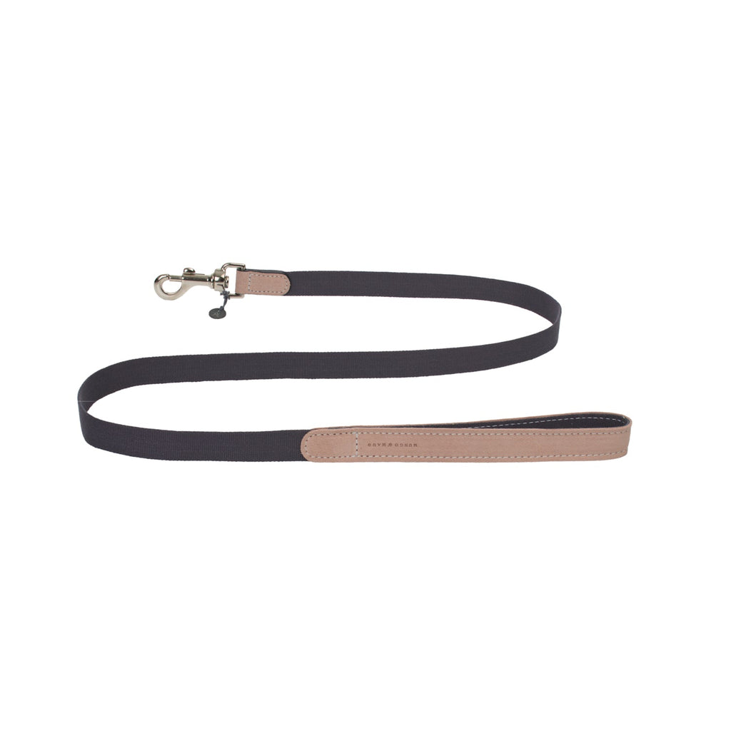 Mungo & Maud Luxury Dog & Cat Outfitters Baseball Cotton Suede Dog Lead Beige Grey