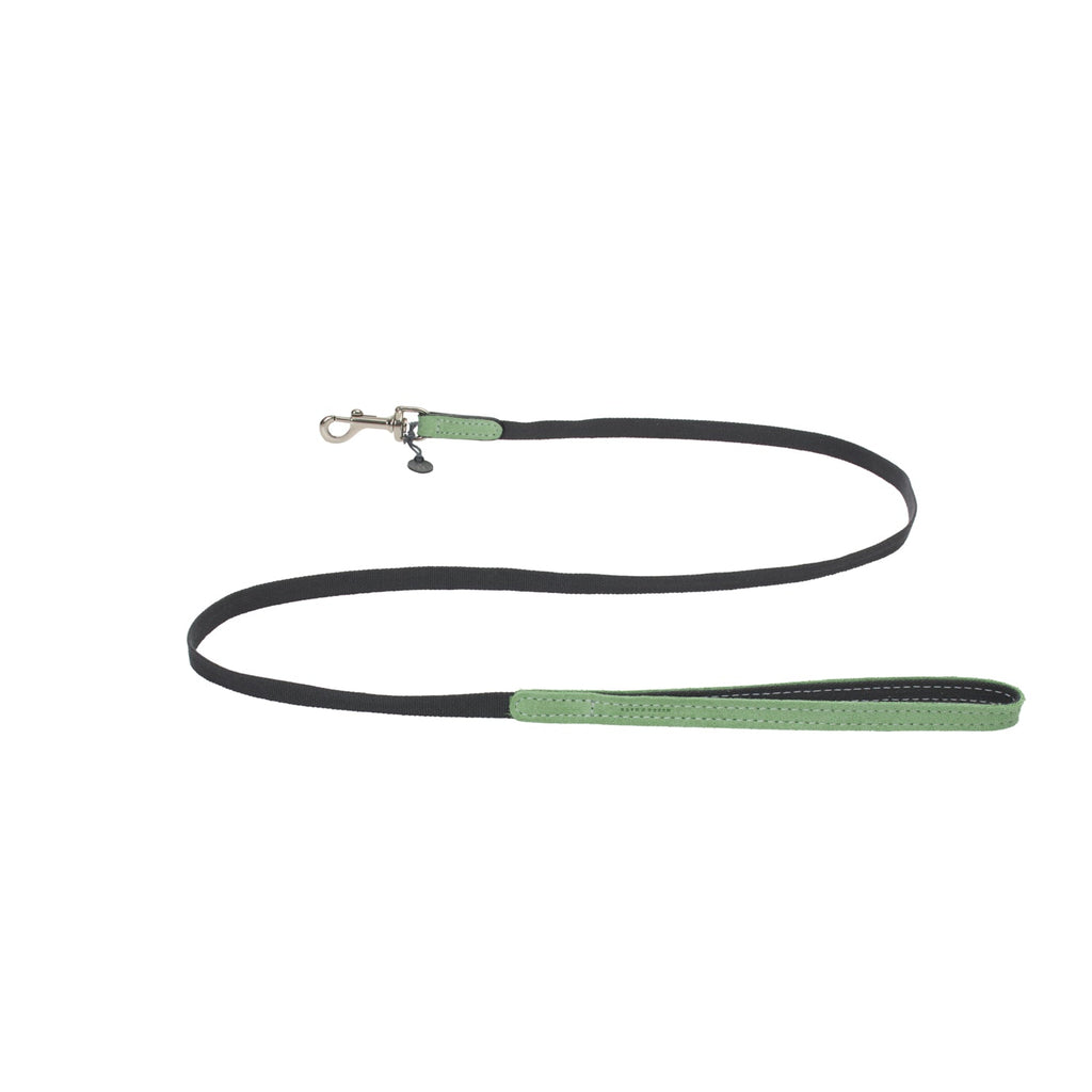 Mungo & Maud Luxury Dog & Cat Outfitters Baseball Cotton Suede Dog Lead Grey Green