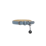 Mungo & Maud Luxury Dog & Cat Outfitters Baseball Cotton Suede Dog Collar Beige Blue