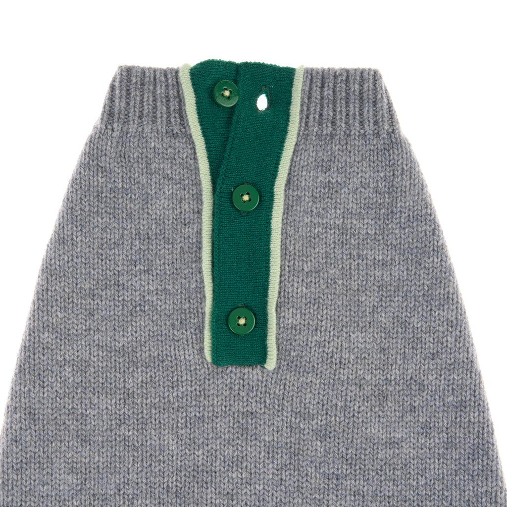 Mungo & Maud Luxury Dog & Cat Outfitters Obi Merino Cashmere Dog Pullover Grey Green