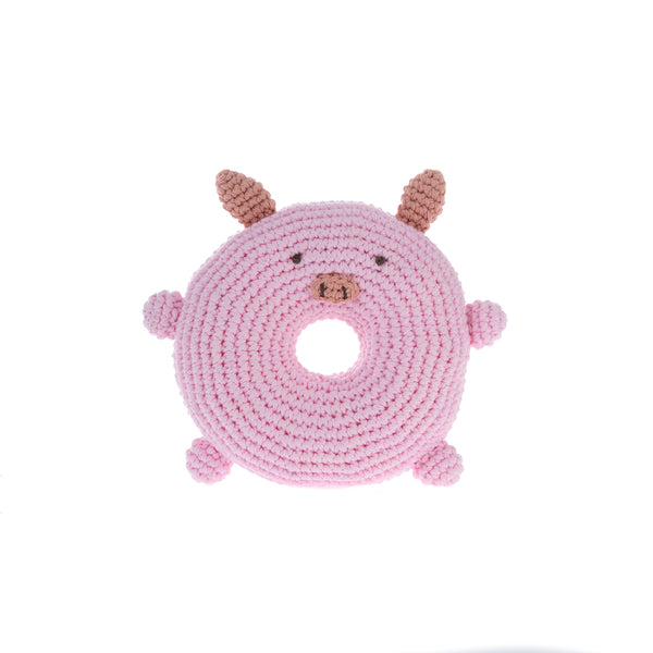 Mungo & Maud Luxury Dog & Cat Outfitters Donut-Piglet Dog Toy Pink