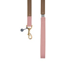 Mungo & Maud Luxury Dog & Cat Outfitters Bauhaus Leather Dog Lead Brown Pink