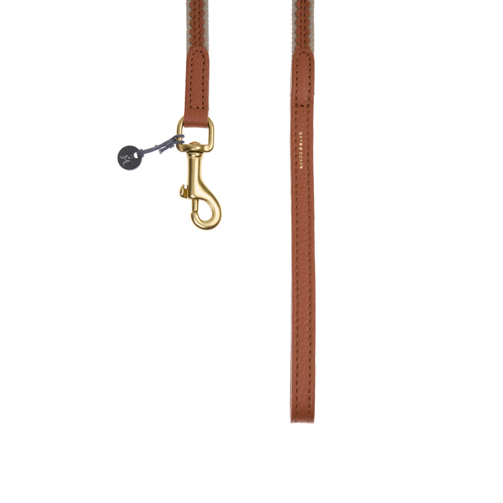 Mungo & Maud Luxury Dog & Cat Outfitters Bonbon Leather Dog Lead Brown