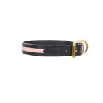 Mungo & Maud Luxury Dog & Cat Outfitters Torino Leather Dog Collar Black Pink