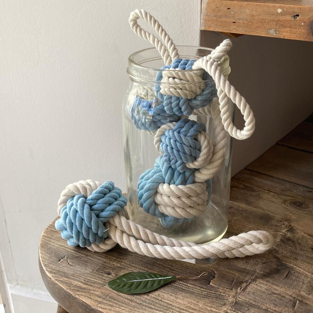 Mungo & Maud Recycled Cotton Rope Tug Toss Puppy Dog Toy Luxury Nautical Gift Present