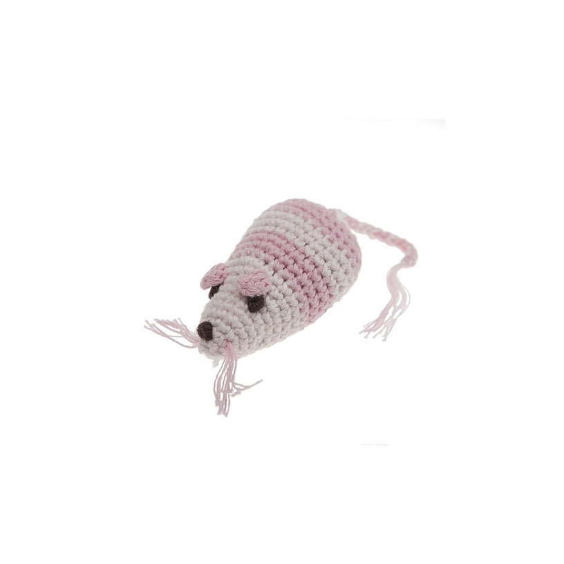 Striped Crochet Mouse Cat Toy